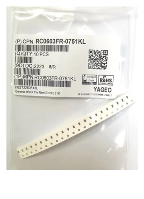 Nền gốm 1,6mm 0603 Điện trở chip 51KΩ cho thiết bị gia dụng