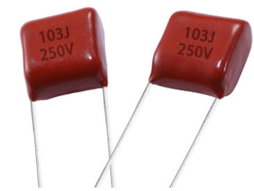 chất lượng  Red 0.01 UF Metallized Polyester Film Capacitor Voltage Proof nhà máy