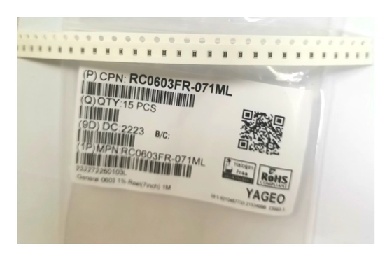 1000KΩ ± 1% 0603 Điện trở chip 7 inch Dia Reel Cực kỳ mỏng và nhẹ