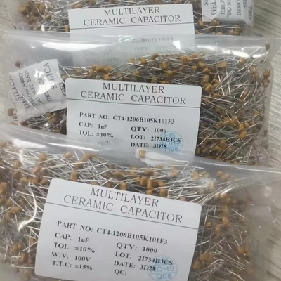 Tụ gốm chống cháy bền nguyên khối Chống ăn mòn 105K 100V